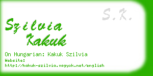 szilvia kakuk business card